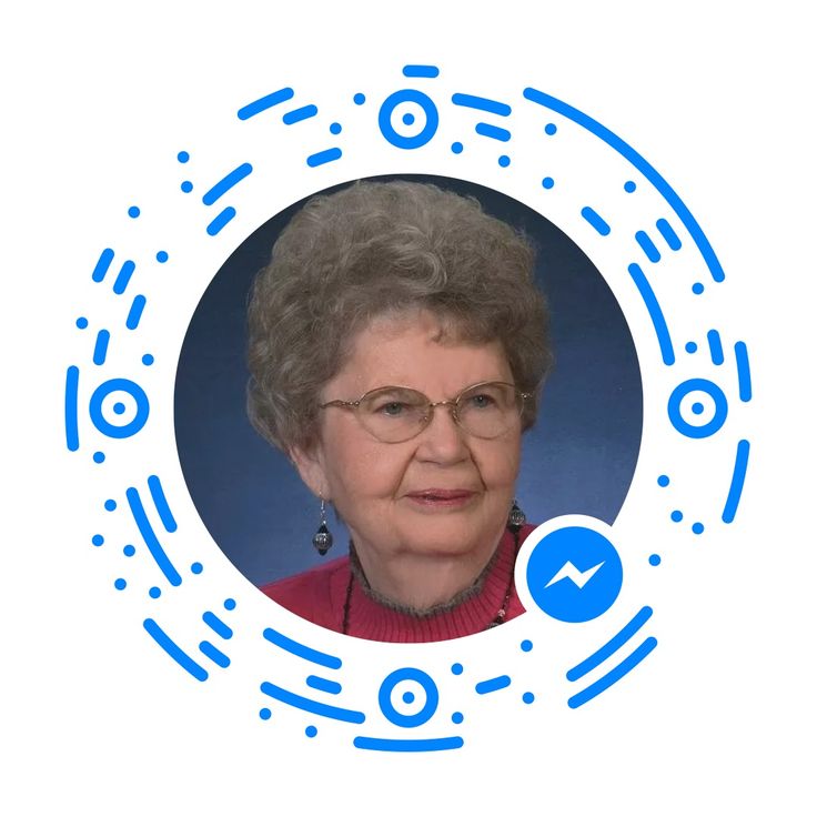 an older woman wearing glasses and a red sweater is in a circle with blue circles around her