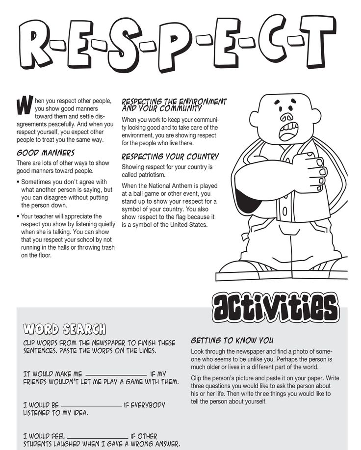 a cartoon character with the words respect written in black and white on top of it