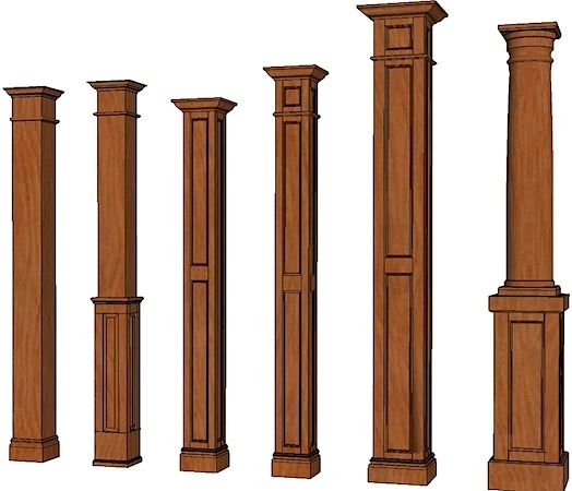 an image of wooden pillars and posts in different positions on white background with clipping for text