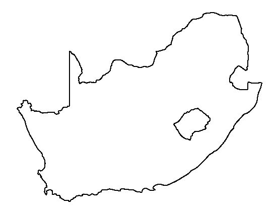 an outline map of the country of south africa