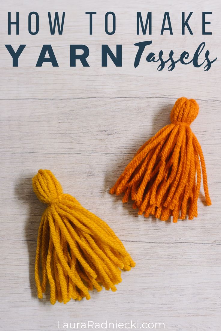 how to make yarn tassels with the words, how to make yarn tassels