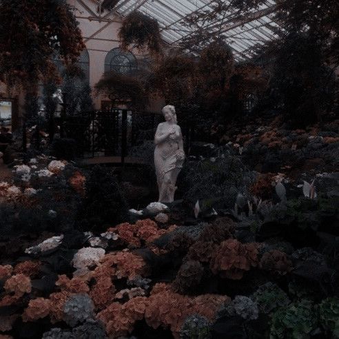 a garden filled with lots of different types of flowers and plants in a glass house