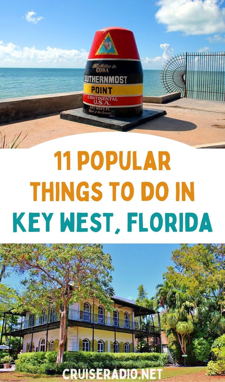 two pictures with the words 11 popular things to do in key west, florida on them