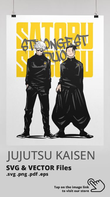 Gojo Satoru and Suguru Geto SVG & Vector Design - Jujutsu Kaisen SVG ...