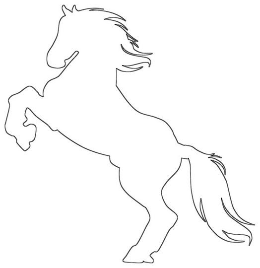 the outline of a horse that is running