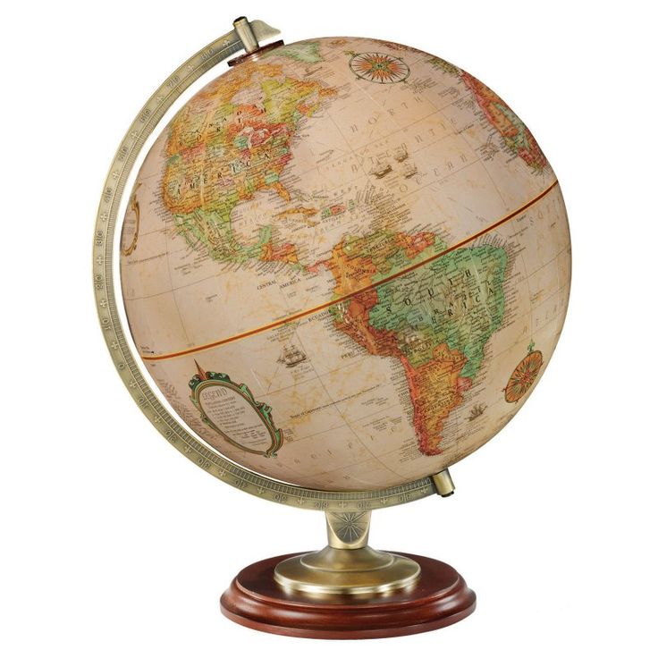 an old world globe on a wooden stand