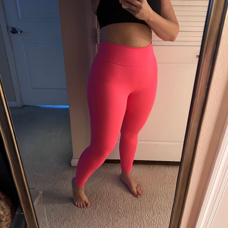 Nwt Nike Dri-Fit Training Tights / Leggings | Hot Pink / Neon Pink | Size Xl New. Color Is Closer To Photos With Me In Them; Super Bright. 16.5" Waist, 25" Inseam. $90 Retail; Open To Offers. Kw: Gym, Workout, Active, Activewear, Running, Yoga, Athletic, Stretch, Weights, Weightlifting, Bodybuilding, High Waist, High Waisted, Cropped, Dry Fit, Moisture Wicking Nike Stretch Full Length Activewear, Compressive Tights For Loungewear, Stretch Nike Yoga Pants, Nike Bottoms For Pilates, Nike Solid Bottoms For Pilates, Nike Solid Color Athleisure Yoga Pants, Nike Stretch Yoga Pants For Pilates, Nike Full Length Leggings For Yoga, Nike Full Length Yoga Leggings