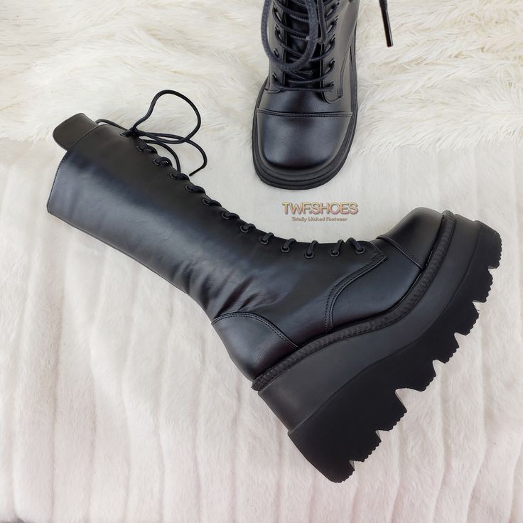 KERA-2004 1/2" PFSize: 6-114 1/2" (114mm) Platform D-Ring Lace-Up Knee High Boots Featuring Adjustable Shield w/ an Oversized O-Ring, Full Length Back Metal Zip Closure ******Please note******Discount codes do not apply to Pleaser Brand ItemThese ship direct from Pleaser and size availability does varyRefund will be issued if your size or color is not availablecontact us with any questions or concerns before ordering or if your size is not listed it may have come in so check with us! yougogirl@r Demonia Shaker, Rave Boots, Goth Platforms, Demonia Boots, Knee Boot, Rave Outfits, Discount Codes, Dr. Martens Boots, Lace Up Boots