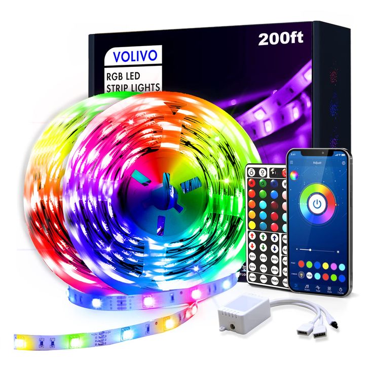 the kit includes an appliance, remote control and led strip lights for home decor