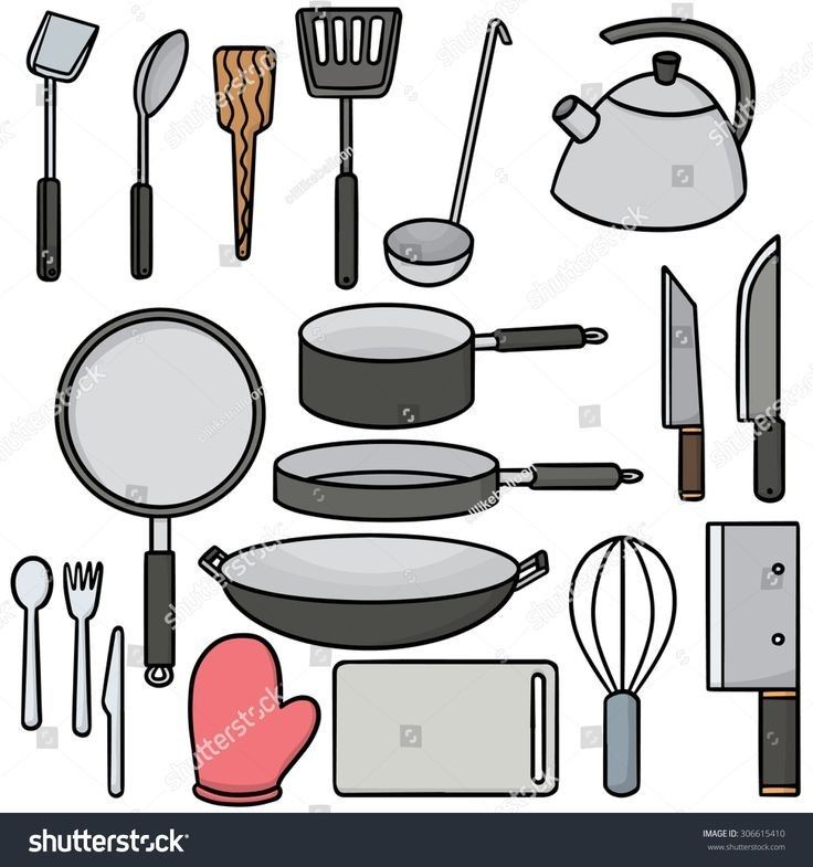 kitchen utensils and cooking tools on a white background stock photo royaltyvector