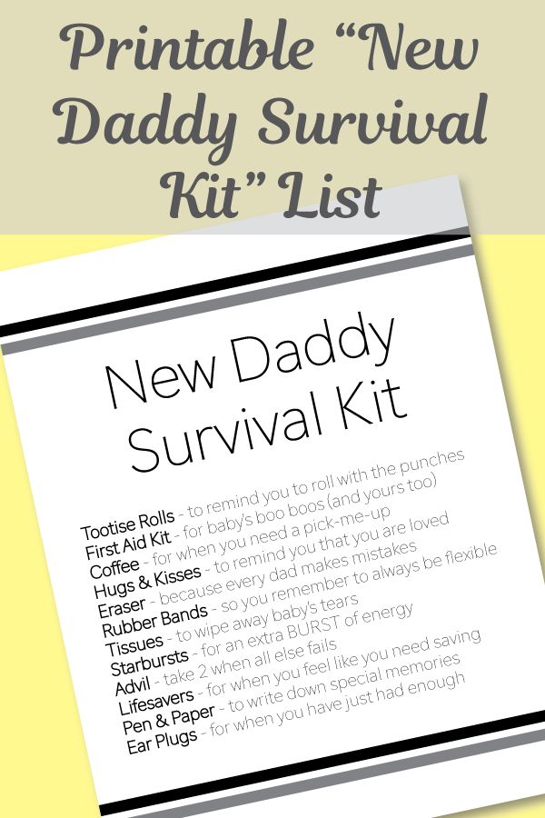 the new daddy survival kit for dads is shown in black and white with text that reads