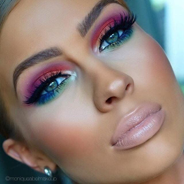 Bright Eye Makeup  ✨ For more ideas follow me @richelleashley For the Love of Beauty board! Drag Make-up, Beauty Make-up, Blue Makeup, Makeup Goals, Eye Make, Gorgeous Makeup, Summer Makeup, Love Makeup, Pretty Makeup