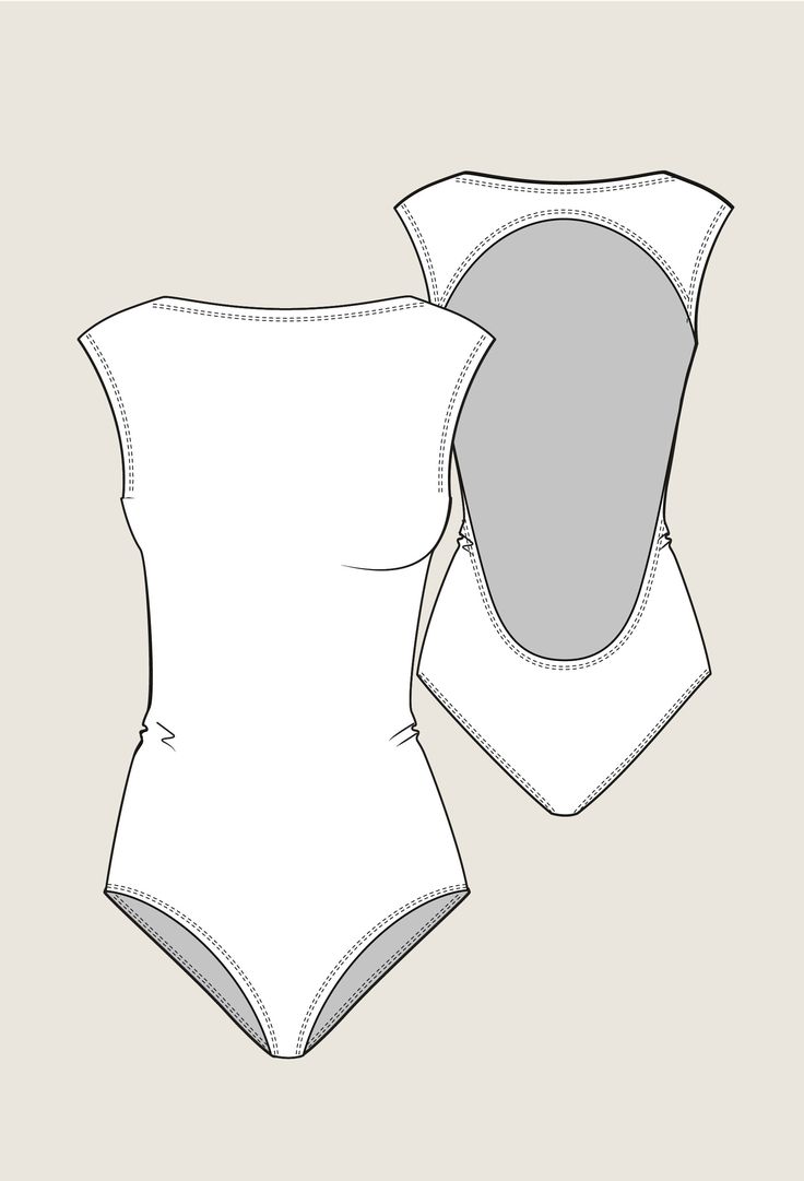 the front and back view of a women's bodysuit with one piece cut out