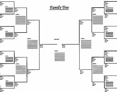 a family tree is shown in black and white