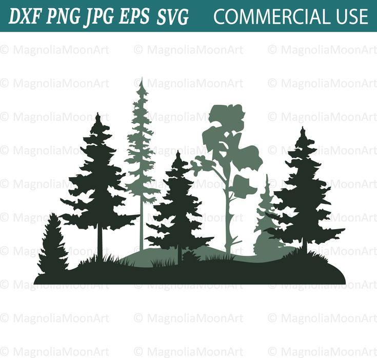 an image of trees and grass with the words dxf png epss svg