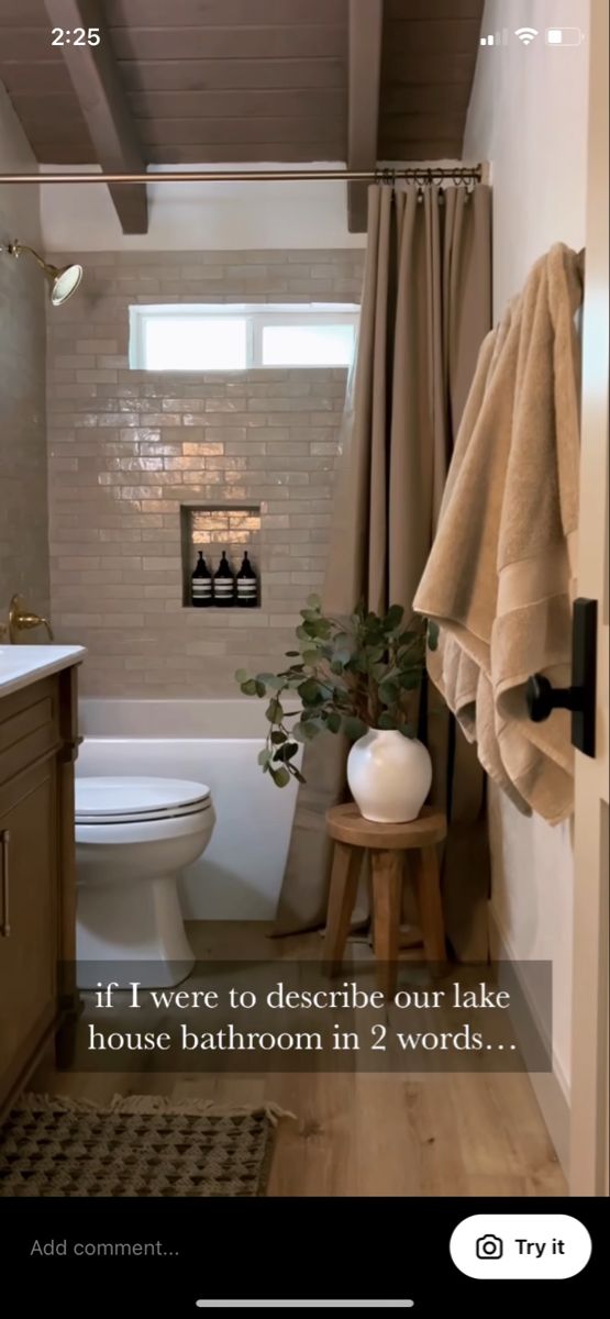 the bathroom is clean and ready to be used by someone in their home or business