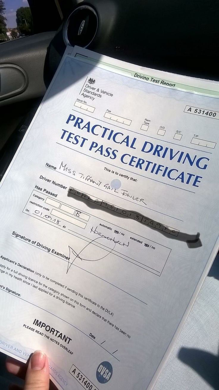 a person holding up a driving test pass