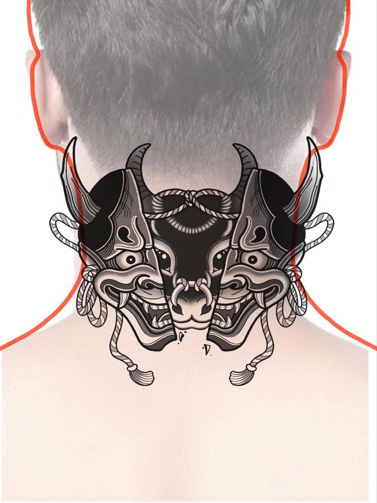 the back of a man's head with tattoos on it