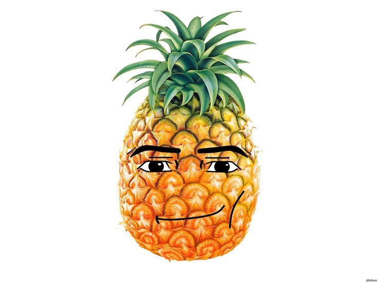 a drawing of a pineapple with eyes drawn on it's face and nose