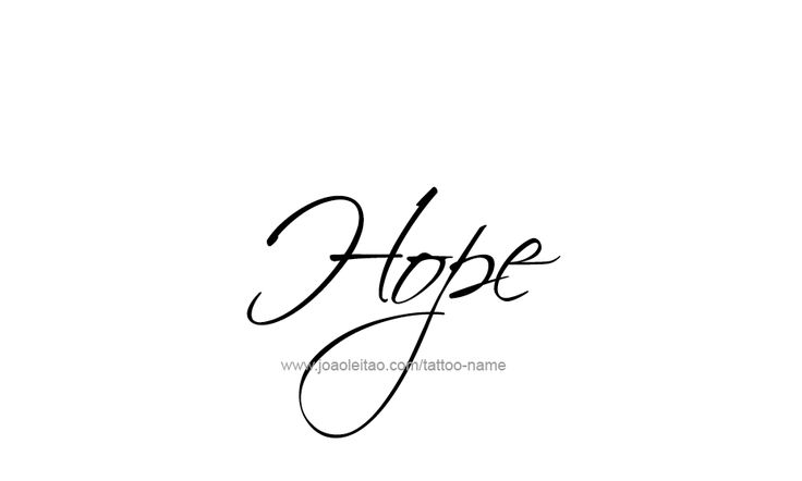 the word hope written in cursive handwriting