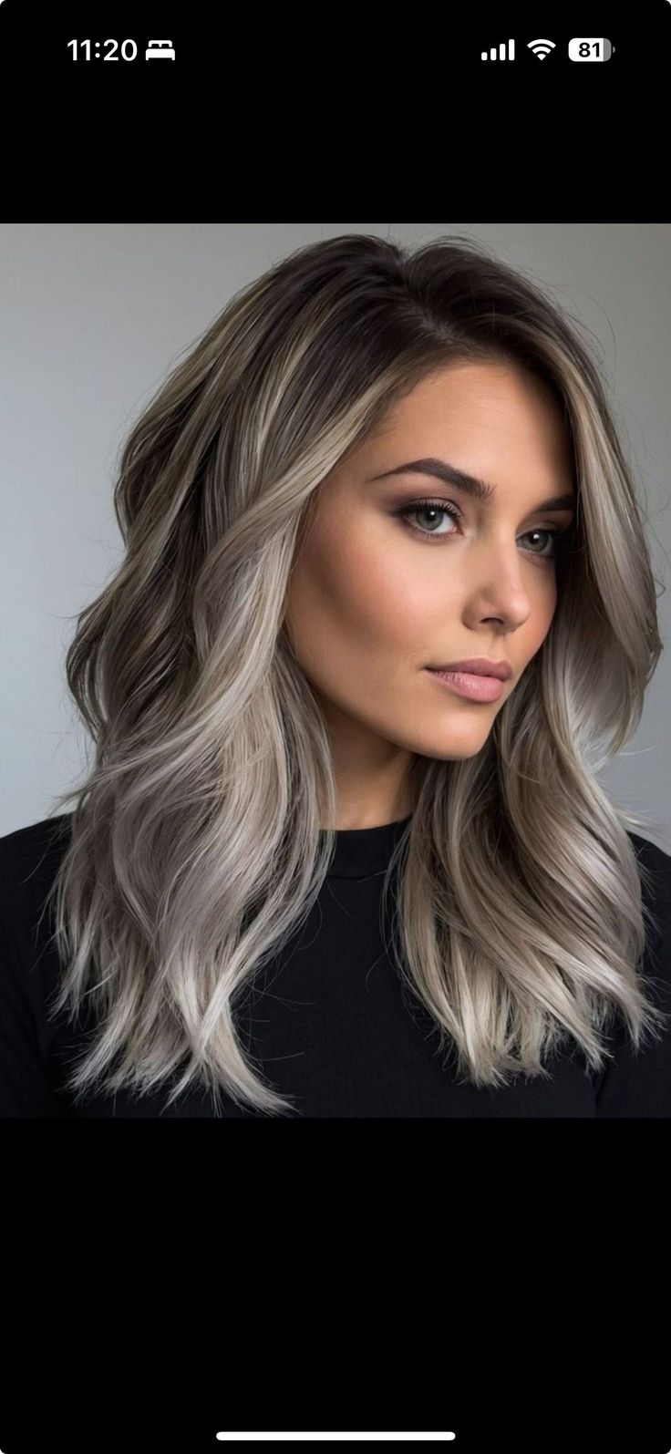 Ombre Hair Color Ash Blonde, Ash Blonde In Brown Hair, Blond With Dark Lowlights, Dark Root Mushroom Balayage, Ash Blonde With Gray Highlights, Dark Hair Into Blonde, Hair Color Ideas For Brunettes Going Blonde, Blonde Balayage Close To Roots, Dark Roots Ashy Blonde Hair Balayage