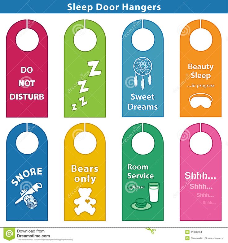 door hangers with the words sleep, don't disturb and do not disturb