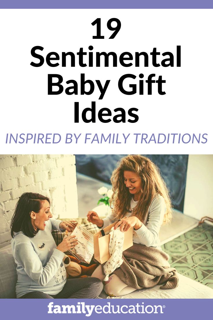 two women sitting on a couch with the title 19 sentimental baby gift ideas inspired by family traditions