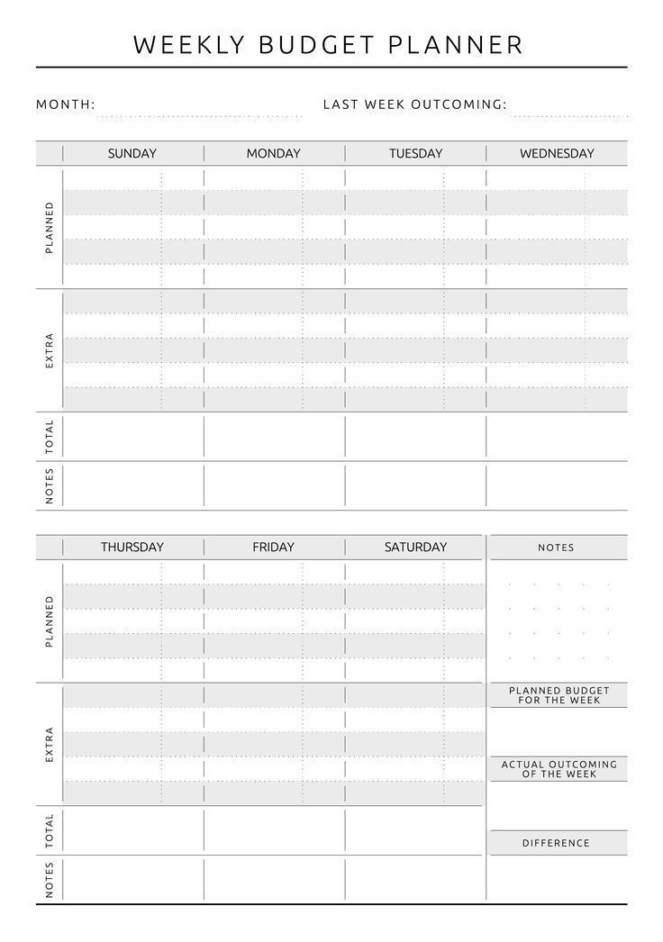 Printable Weekly Budget - Original Style PDF Download | Weekly budget planner, Budget planner tem...