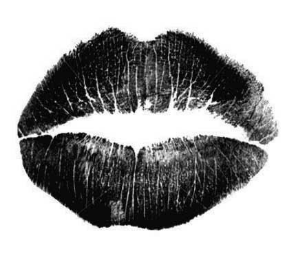 a red lipstick kiss on a white background