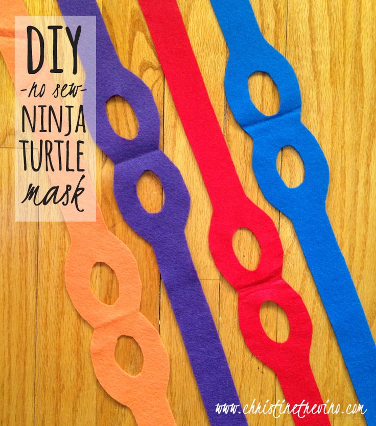 diy no sew ninja turtle mask for kids to make with construction paper and felt