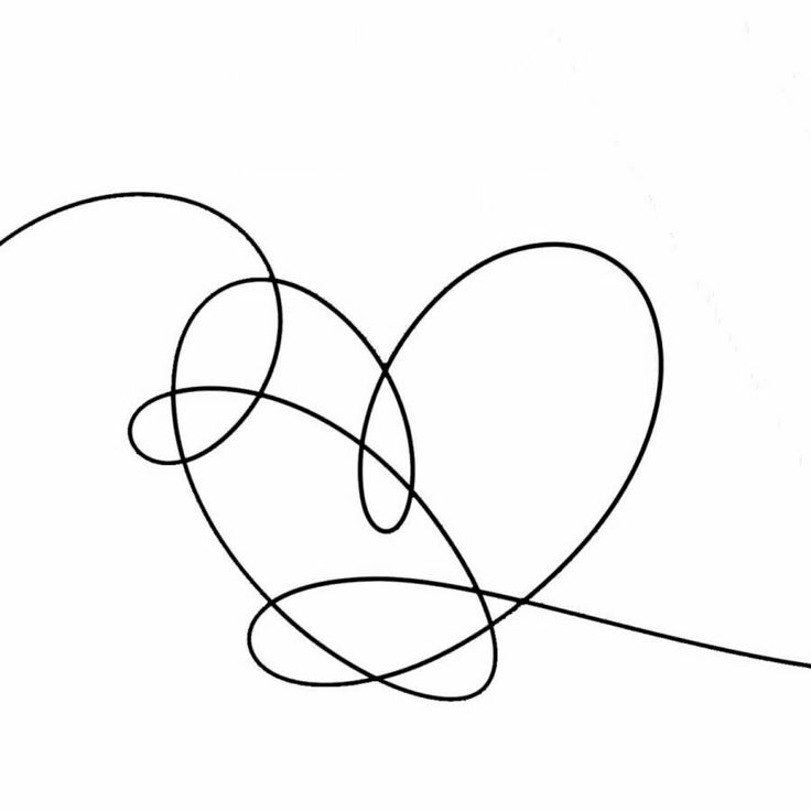 a black and white line drawing of two hearts with one heart connected to the other