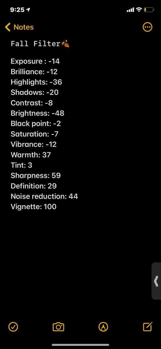 an iphone screen showing the settings and options for different types of filters, which are highlighted in yellow