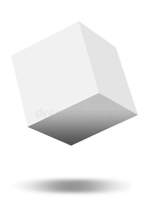 an abstract white cube with shadow on a white background royalty images and clippings