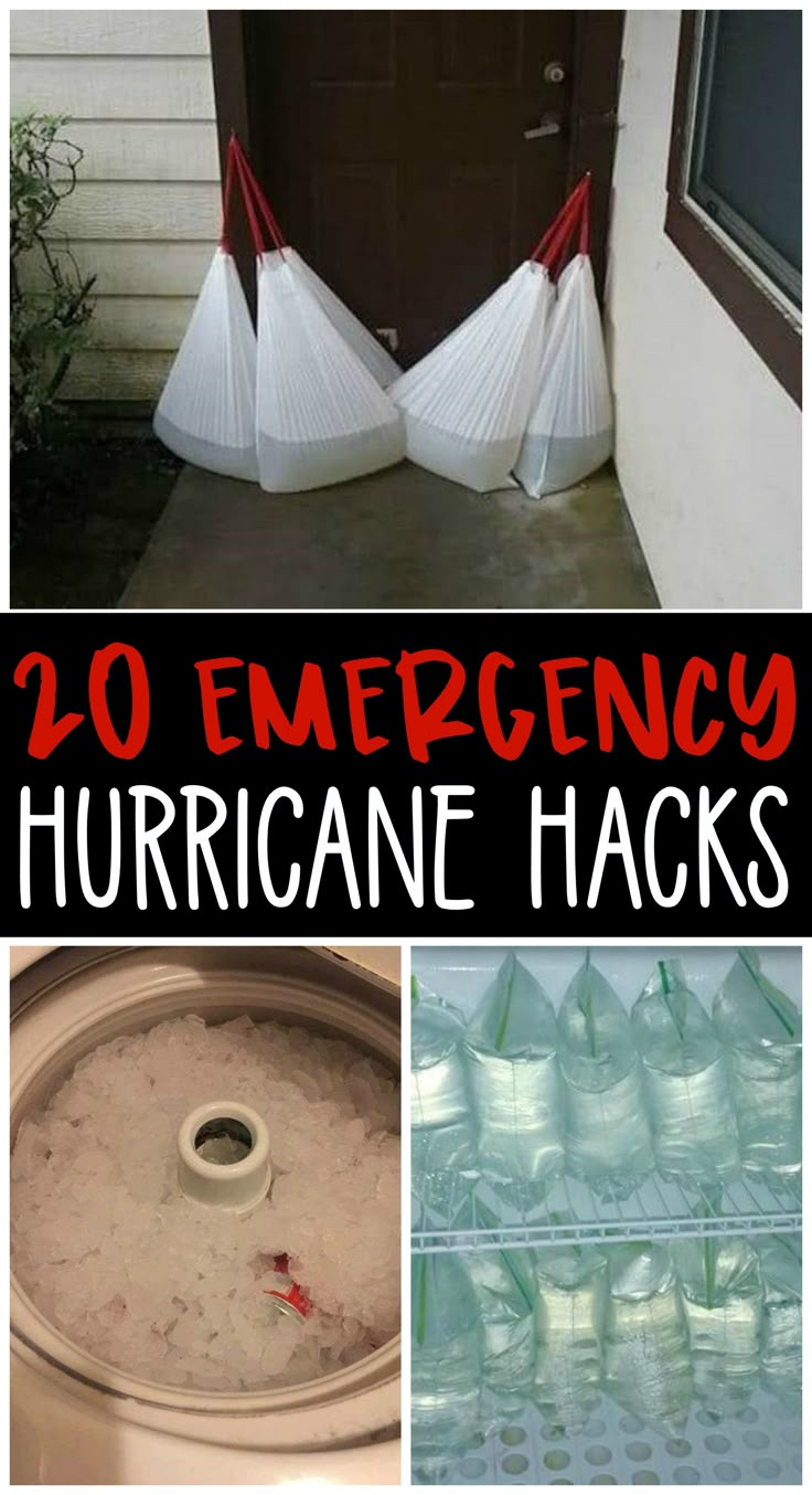 20 Emergency hurricane hacks every family should know! Storm, tornado hacks to stay safe! Storm Preparedness, Storm Prep, Emergency Preparedness Kit, Emergency Preparation, Survival Life Hacks, Emergency Plan, Survival Techniques, Prepper Survival, Survival Life