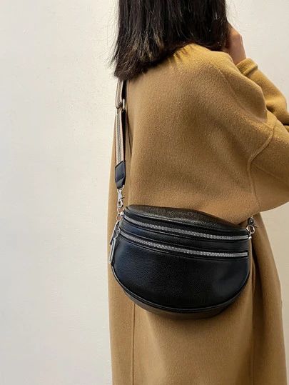 Crossbody | SHEIN EUR Stylish Leather Bags, Fanny Pack Women, Chique Outfits, Trending Handbag, Hip Bag, Persona 5, Womens Crossbody Bag, Artificial Leather, Women Trends