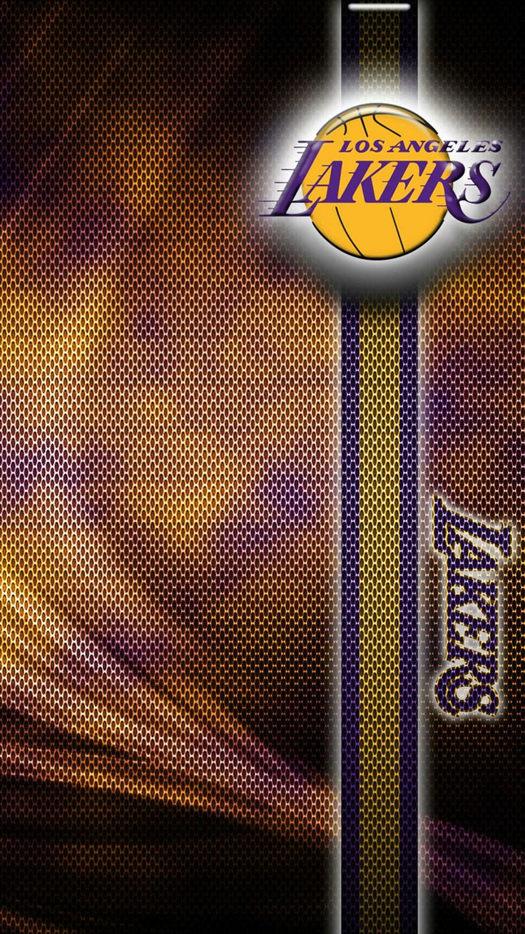 the los angeles lakers logo is shown on an abstract background