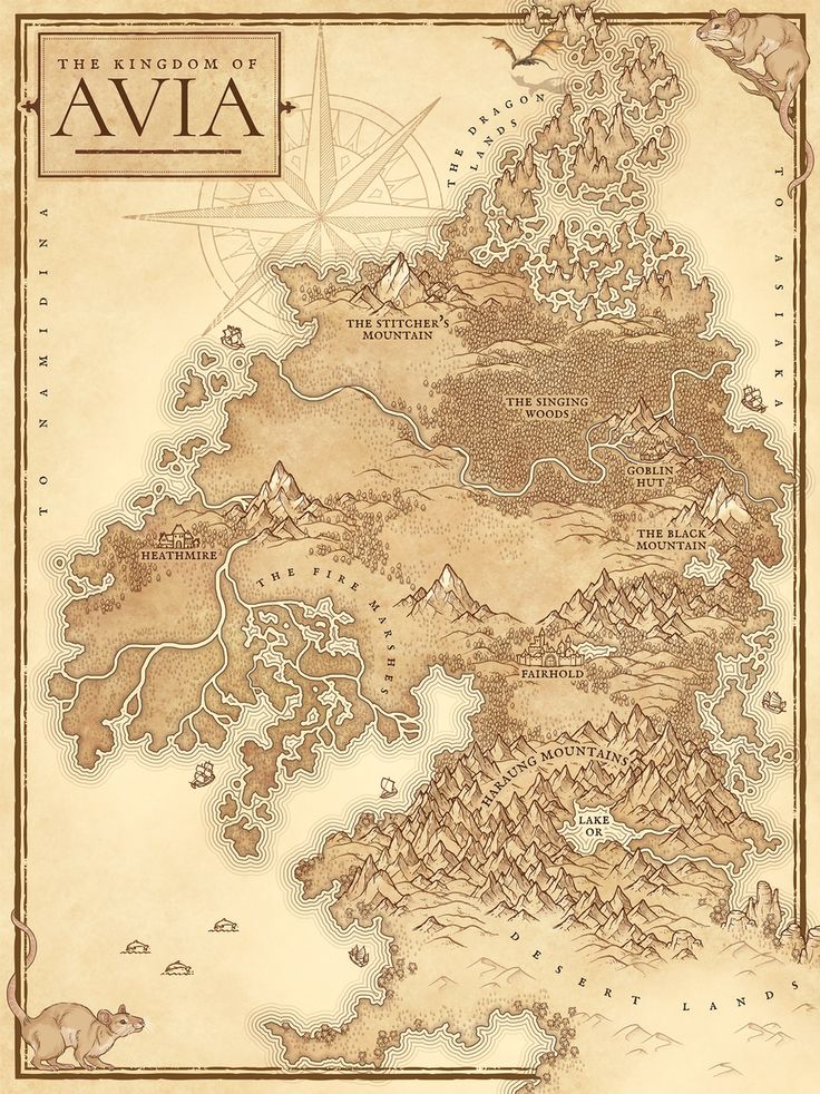 an old map with mountains and lakes on it, as well as the words ava