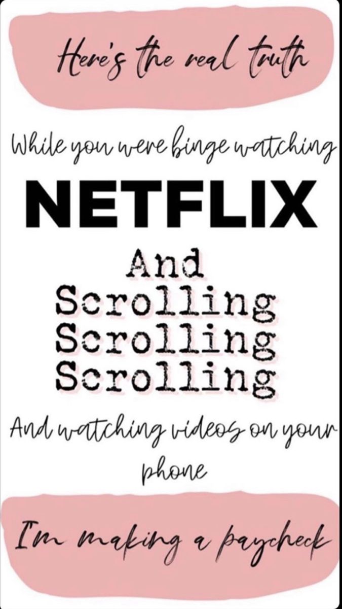 a poster with the words netflix and scribbling scrolling in black, pink, and white