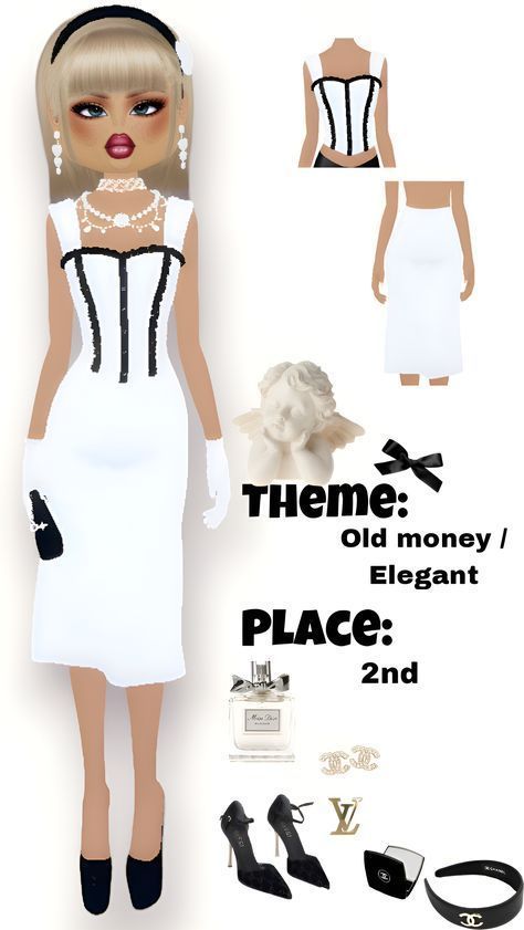 the doll is wearing a white dress and high heels