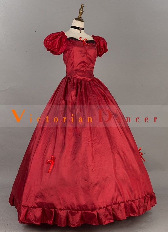 Christmas Simple Victorian Dress Women Old West Costume   Condition: Brand New  Color: Wine Red/Green/Rose Red/Purple/Blue  Material: This Victorian Christmas Dress is made of amp;nbsp; High Quality Satins,Smooth, soft and comfortable to wear  Sleeve Length: Short Sleeve  Dresses Length:Floor-Length  Neckline: amp;nbsp; Square Collar amp;nbsp;  Decoration: Ruffles + Lace  Style: This dress is perfect for Christmas Party,civil war,victorian,medieval,regency,renaissance, wedding, cosplay, themed p Victorian Christmas Dress, Theater Dress, Ball Gowns Victorian, Victorian Dress Gown, Theatre Dress, Dresses Victorian, Gothic Victorian Dresses, Victorian Ball, Christmas Princess