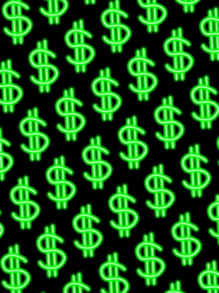 a lot of green dollar signs on a black background