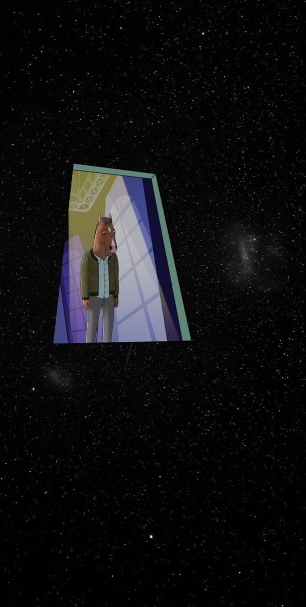 an animated image of a man standing in front of a star filled sky with stars