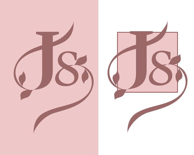 the letters j and s are made up of two different types of calligraphys