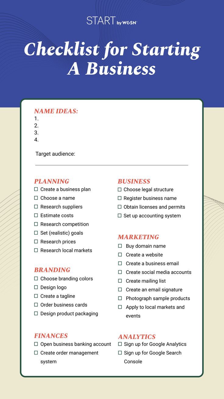 Checklist for starting a business Business Checklist Entrepreneur, Fashion Business Plan, Business Worksheet, Business Tax Deductions, Small Business Marketing Plan, Business Plan Outline, Party Planning Business, Business Plan Template Free, Startup Business Plan