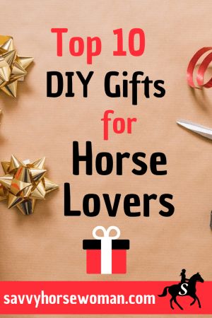 the top 10 diy gifts for horse lover's are on display with ribbon, scissors and gift boxes