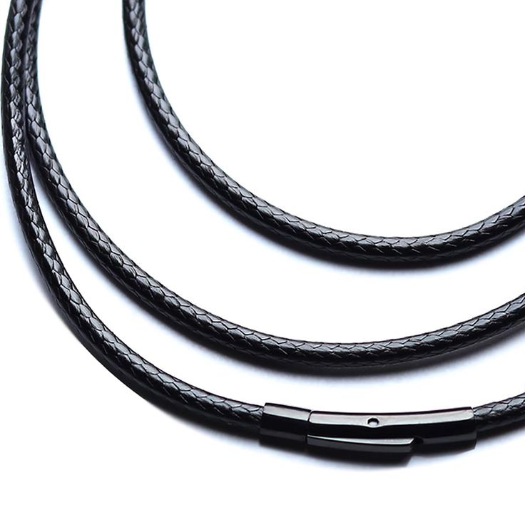 PRICES MAY VARY. [Waterproof Leather Lord necklace] - durability , 3mm width-28inch length, braided of high quality leather silk, hypoallergenic, colorfast and more wear-resistant, comfortable to wear. You can wear it alone as chain or add pendants. even wrapped into a bracelet. Black and brown available. Women are more suited to wear 2 mm width, Men are more suited to wear 3 mm width Neatly doesn't make waves, Moderate softness for better visual effect when worn, and more leatheriness [Easy Pus Lord Necklace, Leather Necklace Pendant, Braided Leather Necklace, Chain Necklace For Men, Leather Corded Necklace, How To Make Rope, Simple Leather, Necklace For Men, Bracelet Black