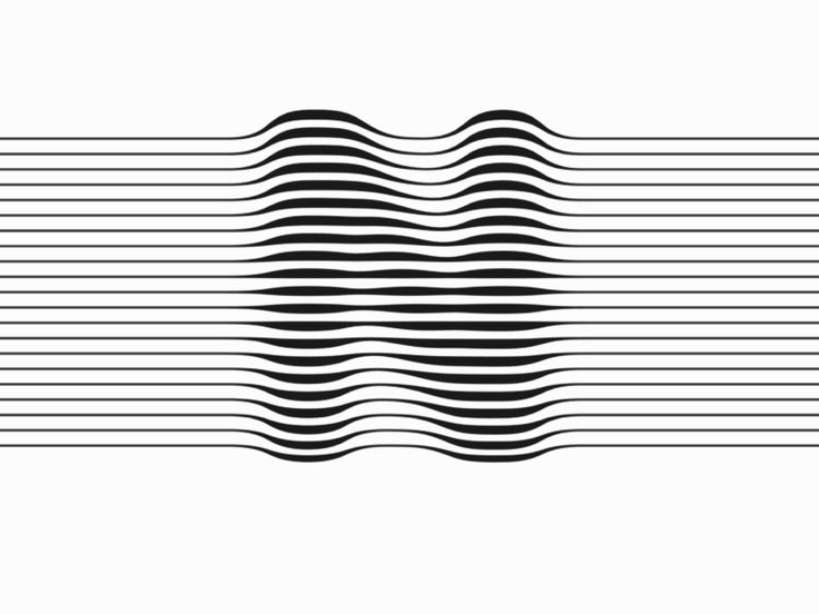 an abstract black and white pattern with wavy lines on the bottom, in front of a white background