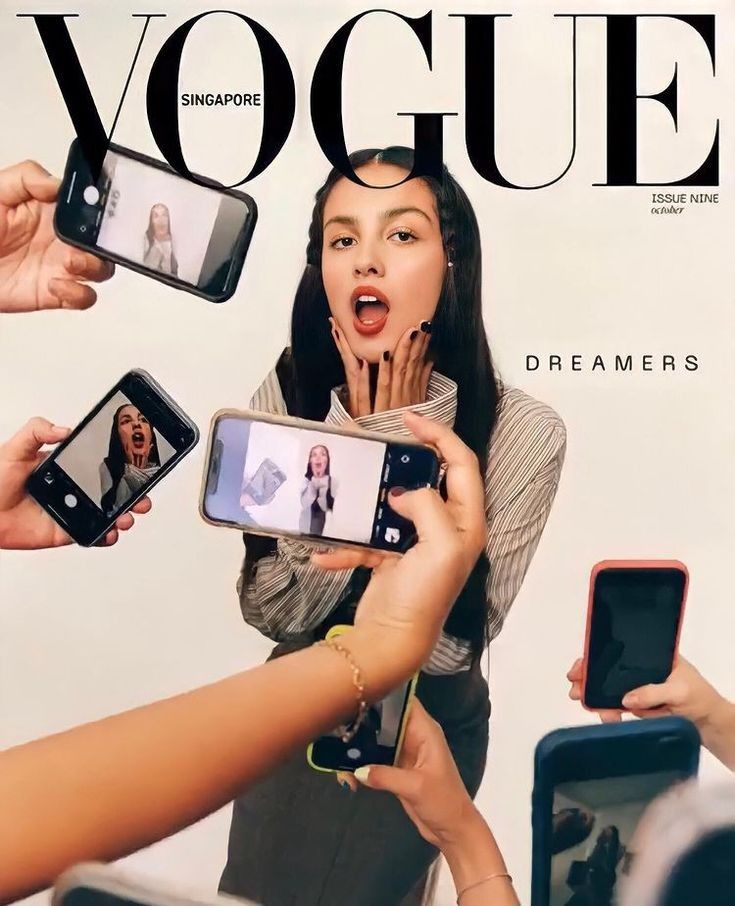 a magazine cover with people holding cell phones