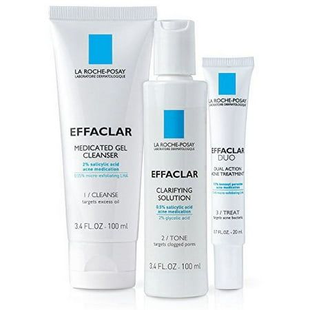 La Roche-Posay Effaclar Dermatological 3 Step Acne Treatment System, Salicylic Acid Acne Cleanser, Pore Refining Toner, and Benzoyl Peroxide Acne Spot Treatment for Sensitive Skin, 2-Month Supply Effaclar Duo, La Roche Posay Effaclar, Acne Treatments, Natural Acne Remedies, Salicylic Acid Acne, Acne Cleansers, Cystic Acne, Acne Spots, Acne Remedies