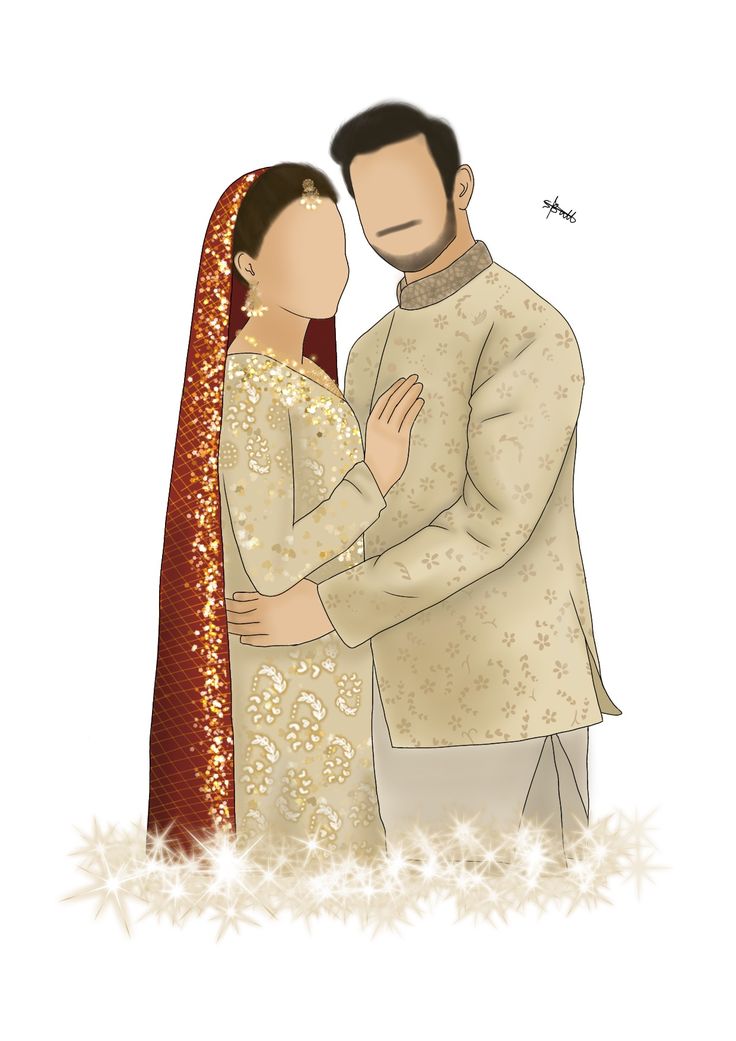 an illustration of a couple embracing each other